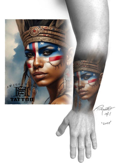Original half sleeve tattoo design.                   5 hour tattoo session by:                  Ron pichardo Titled la taína.