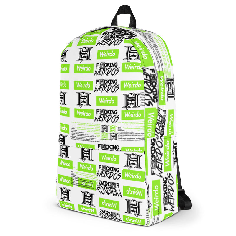 F*cking Weirdo Backpack Green Branding