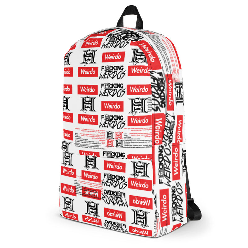 F*cking Weirdo Backpack Red Branding